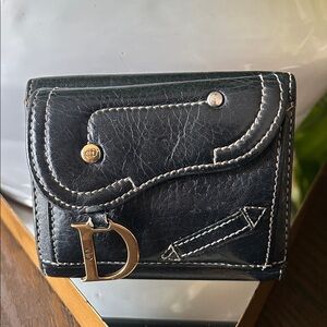 Christian Dior Vintage Saddle Bifold Compact Wallet